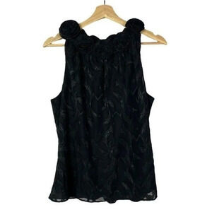 Jackie Jon Black Rose High Neck Sleeveless Blouse 14